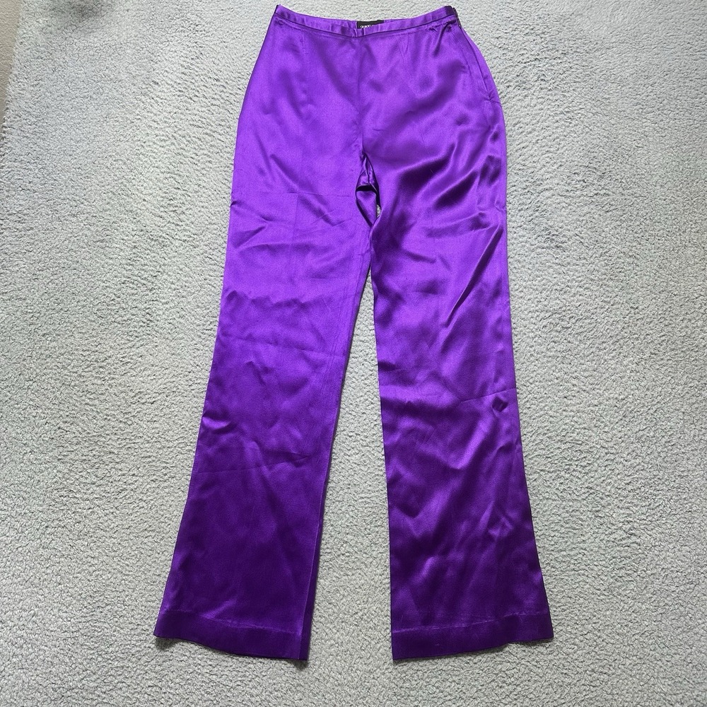 Giorgio Armani Women's Vintage Silk Slacks‎ Purple  Vesimenta Spa Size 38 Runway